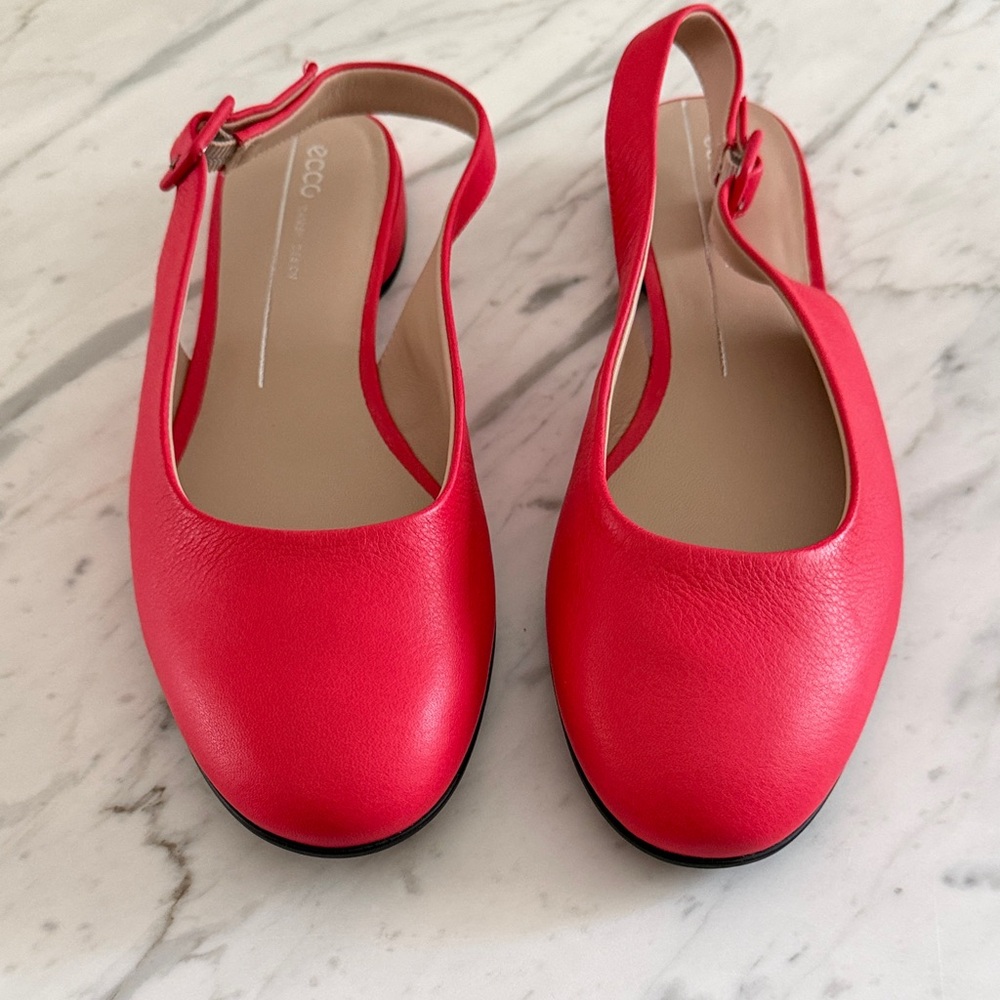 Ecco Women's Bright Red Slingback Flats